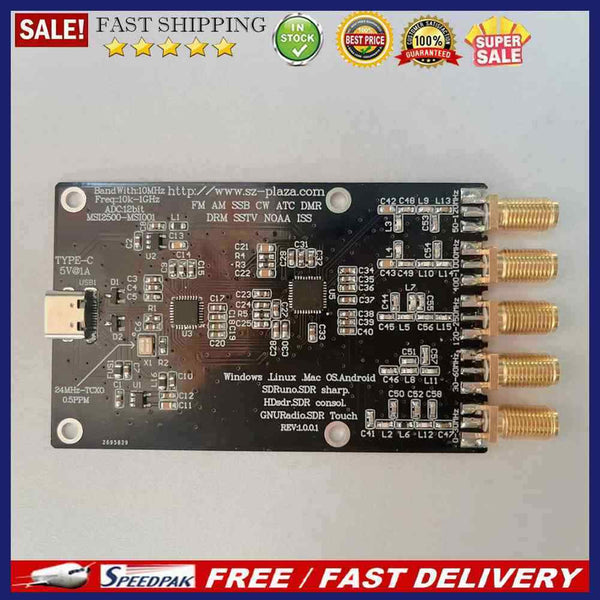 SDR Receiver Module AM FM Band Receiver Board USB-C 10K-1GHz for Windows/Linux