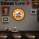Busted Knuckle Garage Round Retro Metal Plate Tin Sign for Bar Club Home Decor
