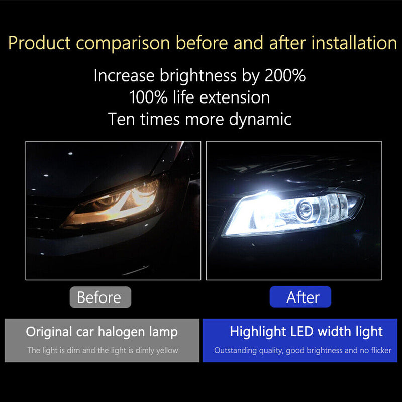 10pcs T10 3030 3SMD LED Wedge Car Clearance Light Bulbs (White LED+Black)