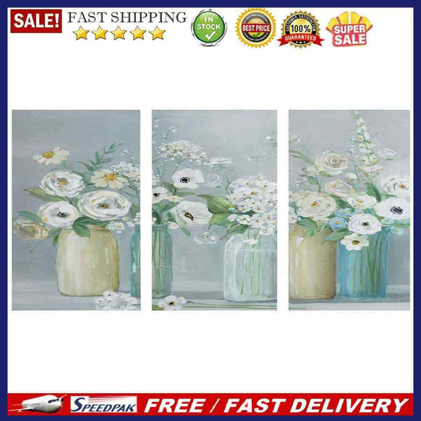 3 Panels Vase Oil Paint By Numbers Kits DIY Craft Coloring Drawing Home Decor
