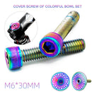 2pcs M6 Road Bike Bowl Cover Bicycle Stem Top Cap Screw for 30mm Fork Tube Newly
