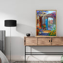 Backyard Flower Oil Painting By Numbers Kit DIY Frameless Picture On Canvas