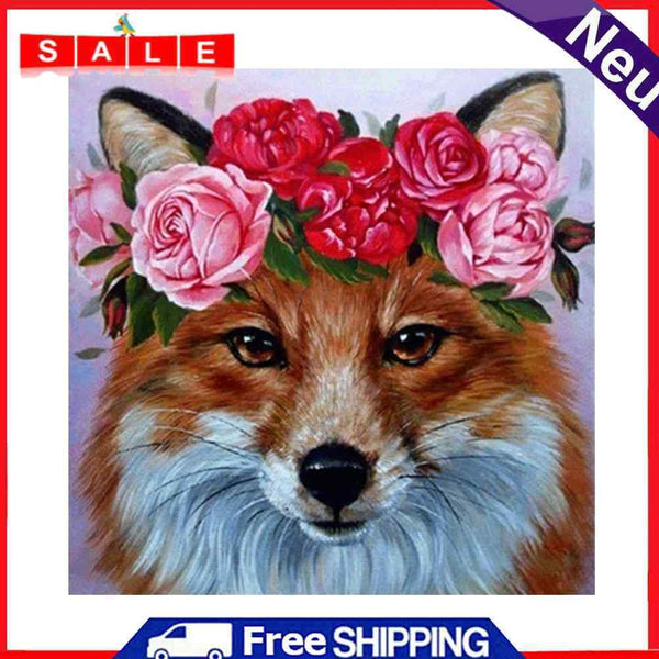 5D DIY Diamond Painting Wear Flower Dog Full Round Drill Art Crafts Mosaic Gifts