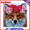 5D DIY Diamond Painting Wear Flower Dog Full Round Drill Art Crafts Mosaic Gifts