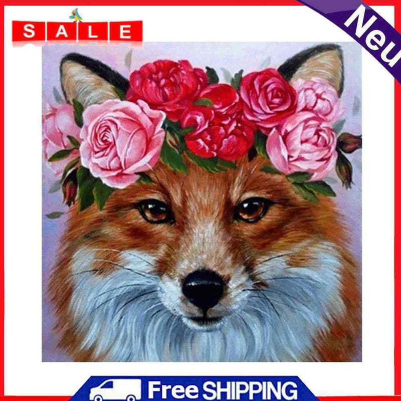 5D DIY Diamond Painting Wear Flower Dog Full Round Drill Art Crafts Mosaic Gifts