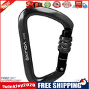 28KN D Shape Safety Master Lock Carabiner Rock Climbing Buckle (Black)