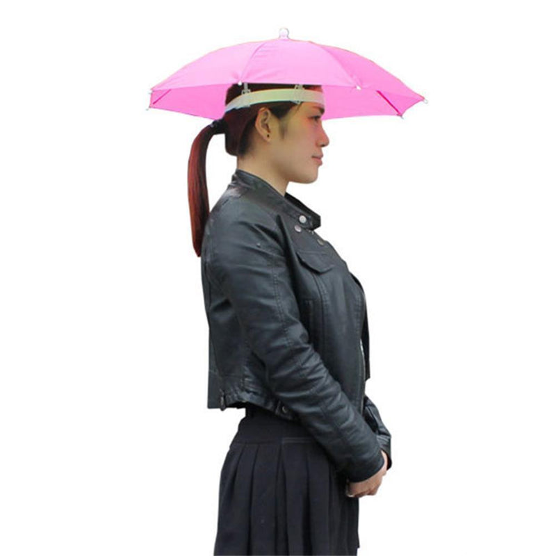 5pcs Head Umbrella Anti-Rain Fishing Anti-Sun Umbrella Hat (D)