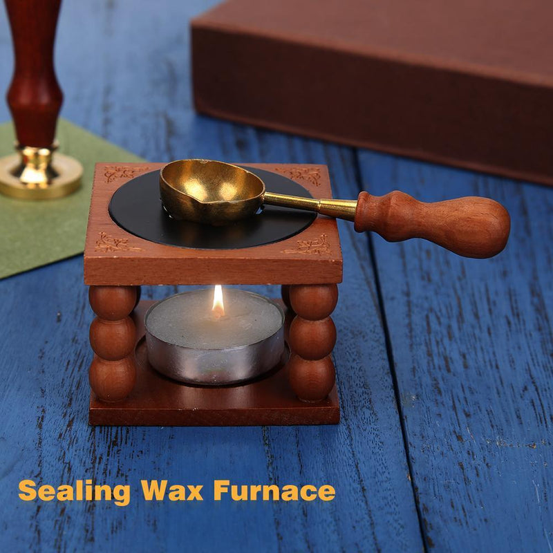 Wooden Wax Seal Stamp Retro Fire Warmer Melting Copper Waxing Furnace Stamp Tool