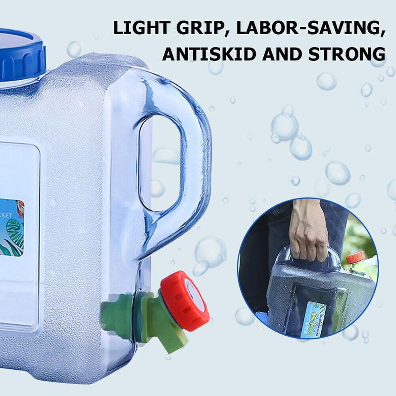 5L Water Bucket with Faucet Water Bottle Multipurpose for Barbecue Picnic Hiking
