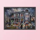 11CT Halloween Hut Counted DIY Full Cross Stitch Handmade Cotton Thread Wal