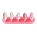 3 in 1 Nail Holder Practice Training Display Stand w/15pcs Nail Tips (Pink)