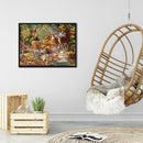 11CT Full Embroidery Forest Deer Herd Cotton Print Cross Stitch Home Decora