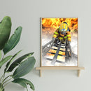 5D DIY Full Drill Diamond Painting Fire Fighter Embroidery Mosaic Kit Wall Decor