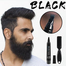 Four Prong Beard Filler Pencil Waterproof Moustache Coloring Pen (Black) Newly