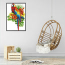 14CT Partial Cross Stitch Flower Parrot Counted DIY Embroidery Home Decoration