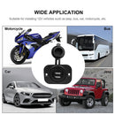 Waterproof Dual USB Charger Power Socket for 12V Car Auto Boat Motorcycle ATV