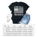 Independence Day Print Flag Letter T-Shirt (Black S)