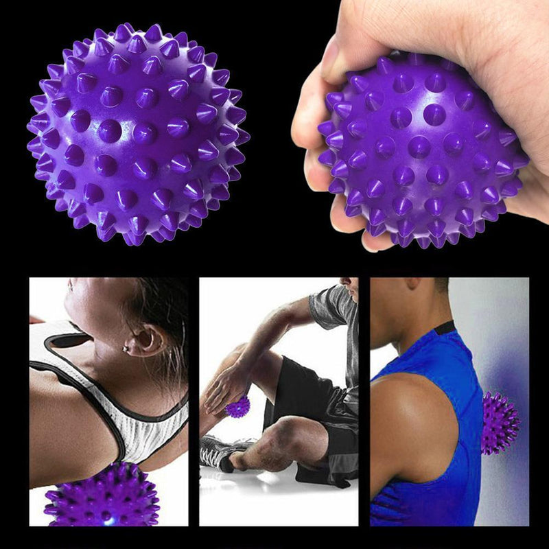 PVC Spiky Ball Trigger Point Fitness Hand Foot Pain Relief Ball (Purple)