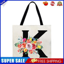 Alphabet flowers Printed Shoulder Shopping Bag Casual Large Tote Handbag K