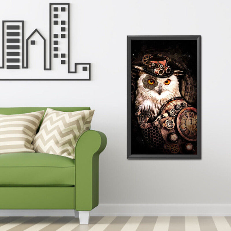 5D DIY Full Square Drill Diamond Paint Robot Owl Mosaic Rhinestone Art Picture