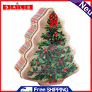 Christmas Tree Shaped Tin Box Cookies Candy Gift Storage Box Organizer Holder