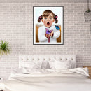 Diamond Painting Kit Open Mouth Girl Full Round Drill Rhinestone DIY Home D