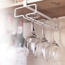 Metal Wine Rack Glass Holder Hanging Shelf Goblet Store Organizer (White) Newly