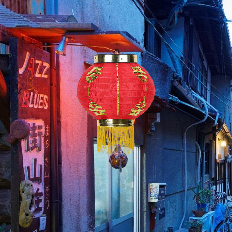 8 inch Cloth Lanterns Pub Restaurant Waterproof Lantern with Tassel (4pcs) Newly