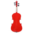 Wood 1/8 Size Handmade Acoustic Violin Red Fiddle for Beginner Learning