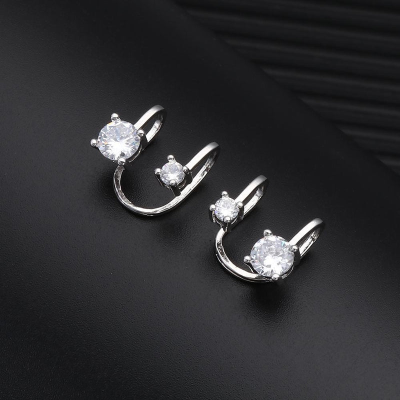 Women Men No Pierced Tragus Earrings Zircon Ear Cuff Non Piercing Earrings