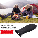 Silicone Anti-Hot Pot Handle Grip Cover Honeycomb Skillet Sleeve (Black)