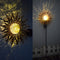 Solar LED Sun Moon Flame Light Retro Iron Landscape Lawn Lamps (C)(Yellow) Newly
