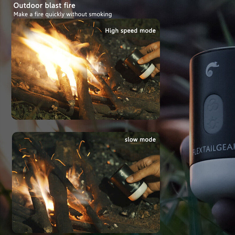 4 in 1 Mini Electric Inflatable Air Pump USB Outdoor Camping Light (Black) Newly