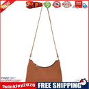 Women Felt Solid Color Shoulder Bag Casual Zipper Messenger Bag (Brown)