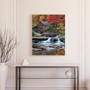 Hut by Waterfall Oil Paint By Numbers DIY Handpainted on Canvas Wall Art
