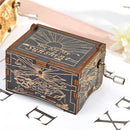 Carved Wooden Musical Box Hand Cranked Manual Kid Child Birthday Gift Home Decor