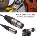 1m Mini XLR 3Pin Male to XLR 3Pin Female Camera Microphone Audio Cable  Newly