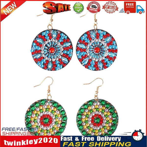 DIY Diamond Painting Mandala Patterns Stud Earrings for Women (RZ004) Newly