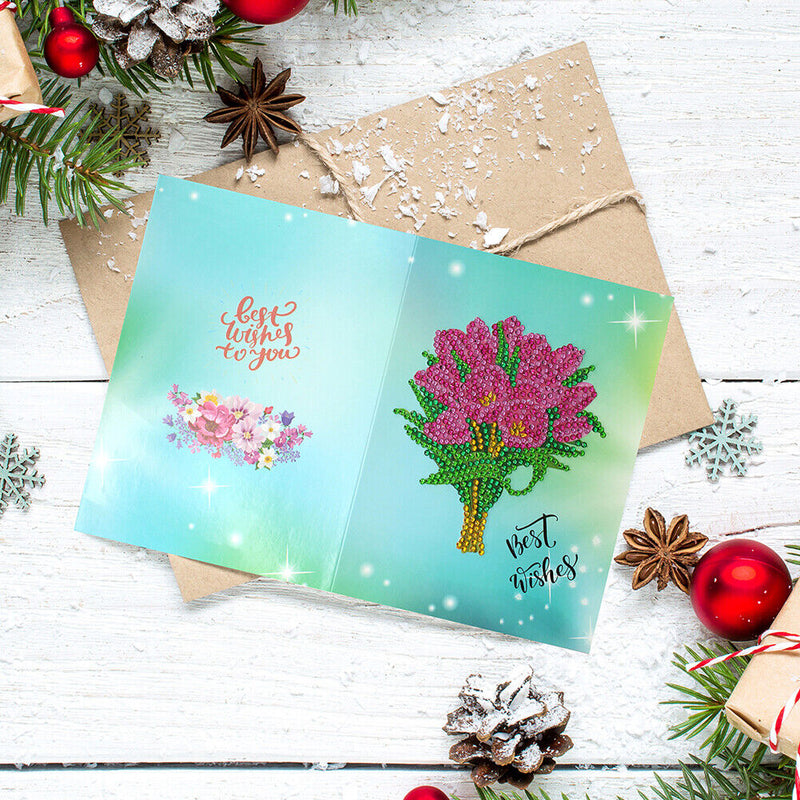Special Drill Diamond Painting Christmas Card Kits Mosaic Greeting Cards Crafts