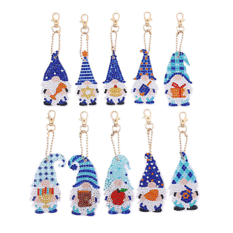 #A 10/21pcs Point Drill Pendant Set DIY Mosaic Christmas Gnome Women Bag Decorat