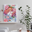 Cross Stitch Full Embroidery Flower Girl Character 11CT Stamped Needlework