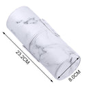 Travel PU Marbling Makeup Brushes Pen Holder Storage Cosmetic Case Box(L)