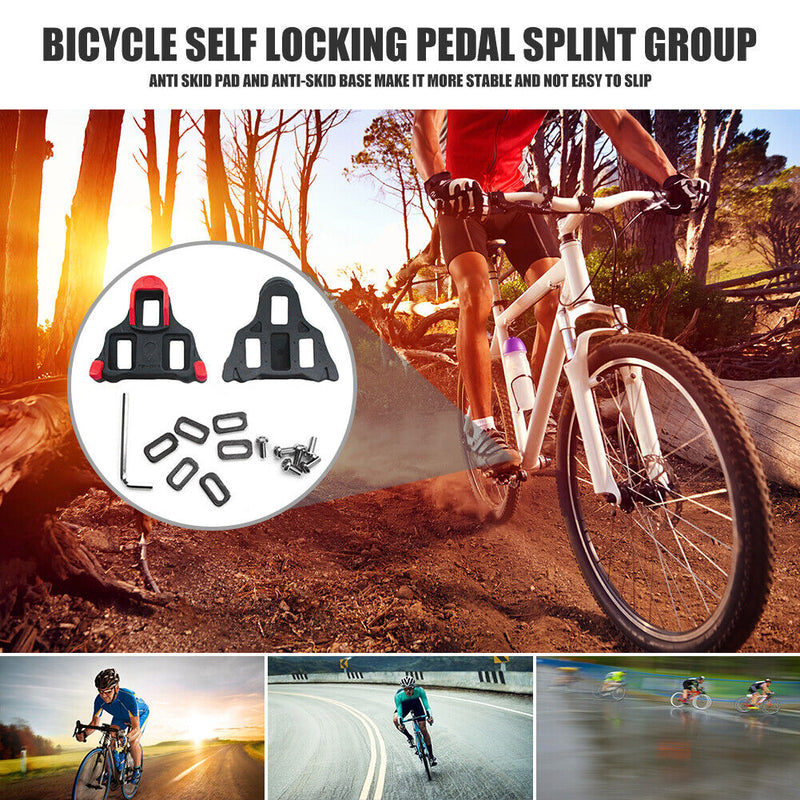 Road Bike Cleat Set Non Slip Road Bicycle Cycling Cleats for Self-Locking Pedals