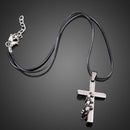 Classic Cross Rings Pendant Necklace Boy Girl Jewelry Unisex