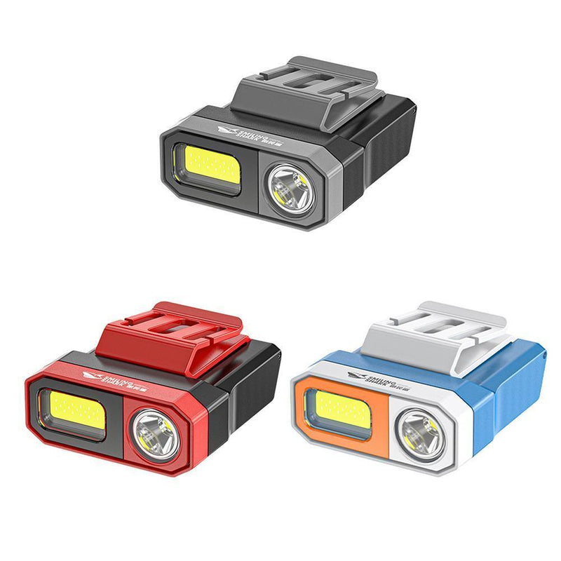 COB LED Sensor Headlamp Waterproof Headlight Clip-on Cap Torch Light (Blue)