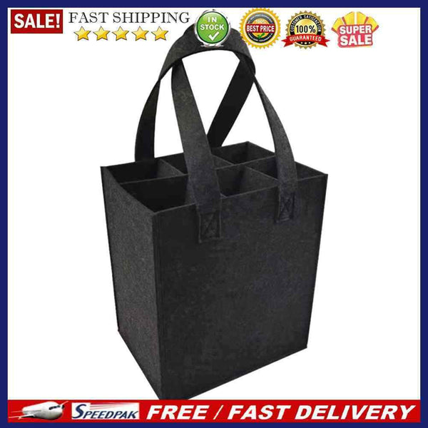 Wine Handbag Storage Bag Felt Beer Wine Protective 6 Bottles Divider Handba