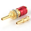 6mm Water Cooled Gas Adapter M6 Welding Torch Quick Hose Connector (Red) Newly