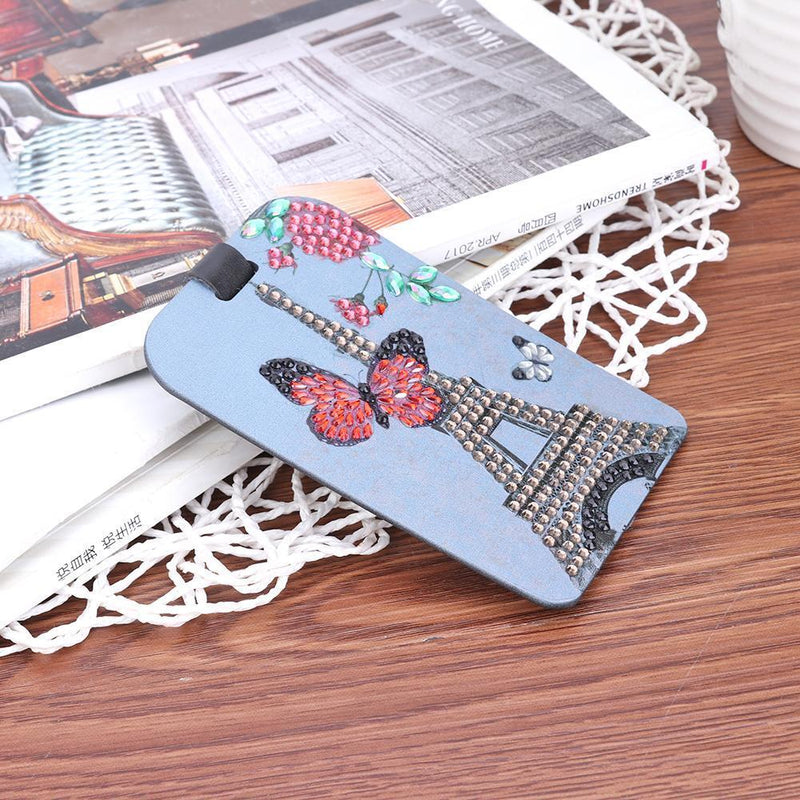 Butterfly Tower Shape Luggage Label Boarding Pass Diamond Painting Special Shape