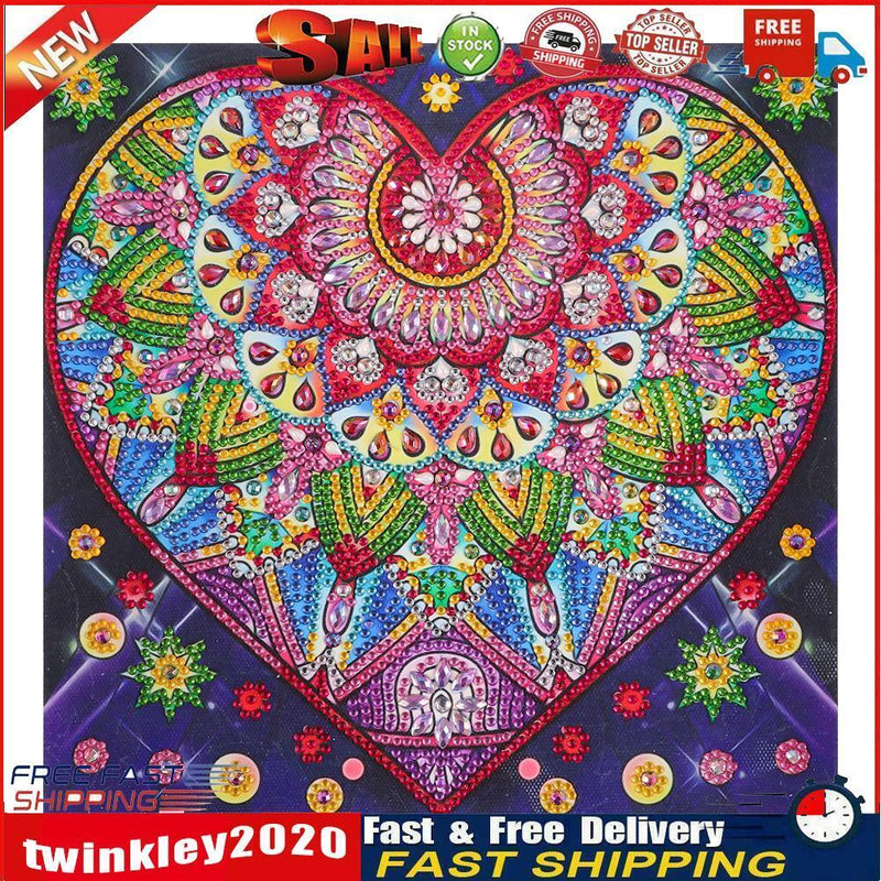 Partial Special Shape Drill Diamond Painting Heart Rhinestone Draw (UP111) Newly