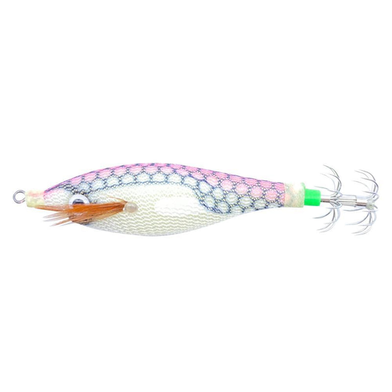 Luminous Artificial Jigs Fishing Lures Cuttlefish Catcher Tackle (Orange White)
